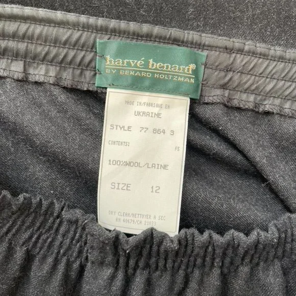 Vintage 90' Harve Benard by Benard Holtzman Gray Wool Skirt Women's size… - Picture 7 of 7